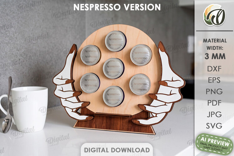 Halloween Nespresso Coffee Pod Stand Lasercut. Halloween SVG example image 1