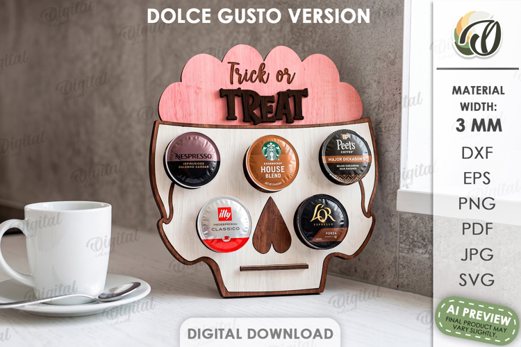 Halloween Golce Gusto Coffee Pod Stand Laser Cut