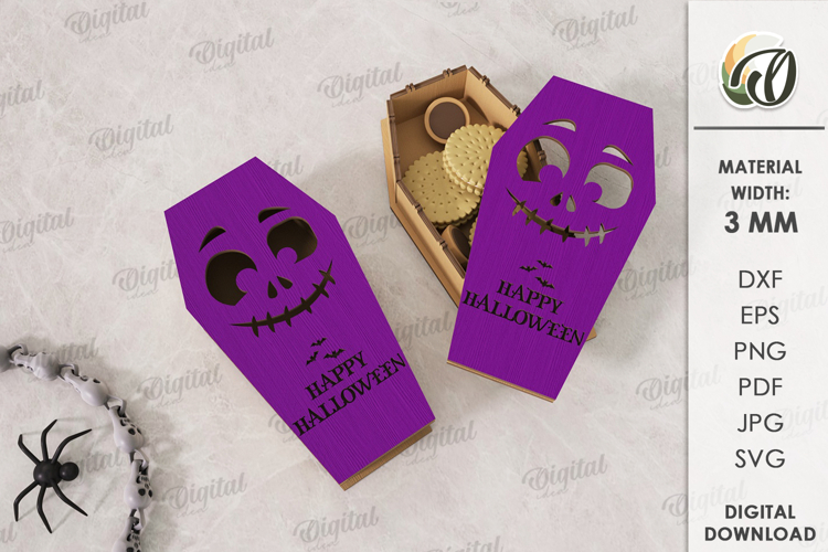 Halloween coffin box Laser Cut. Treat box SVG