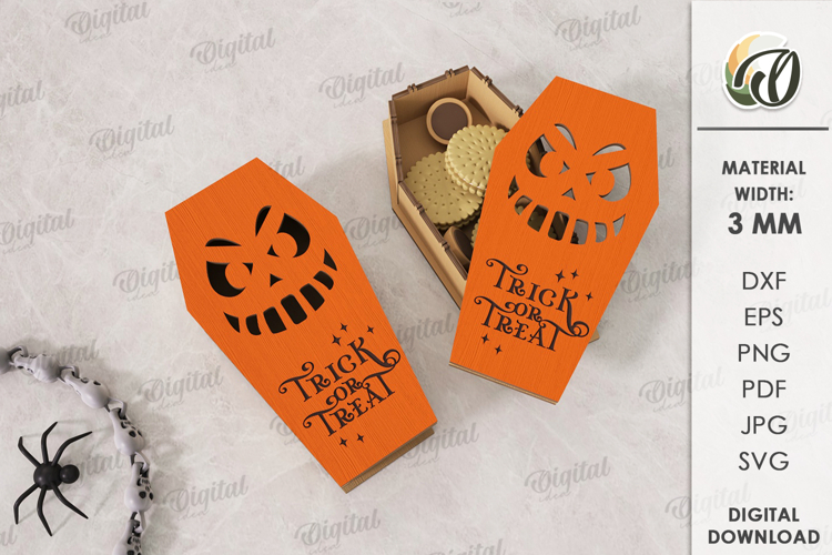 Halloween coffin box Laser Cut. Treat box SVG