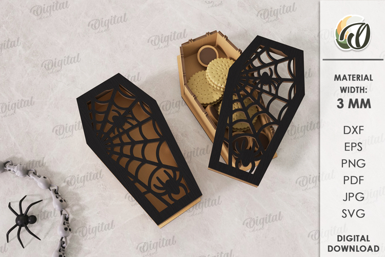 Halloween coffin box Laser Cut. Treat box SVG