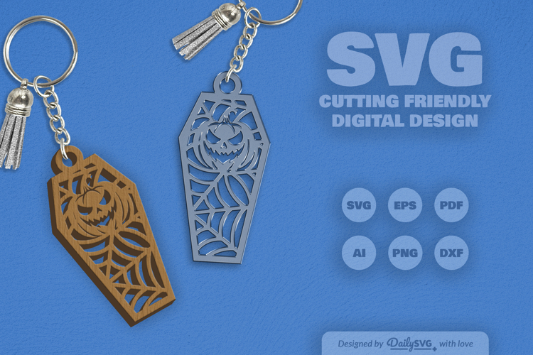 Halloween Coffin Keychain SVG