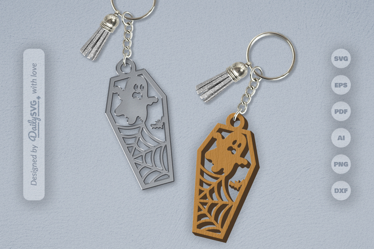 Halloween Coffin Keychain SVG
