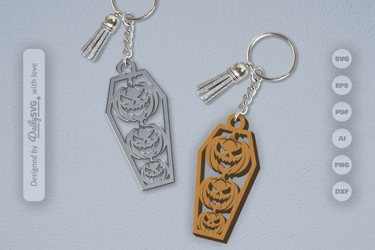 Halloween Coffin Keychain SVG