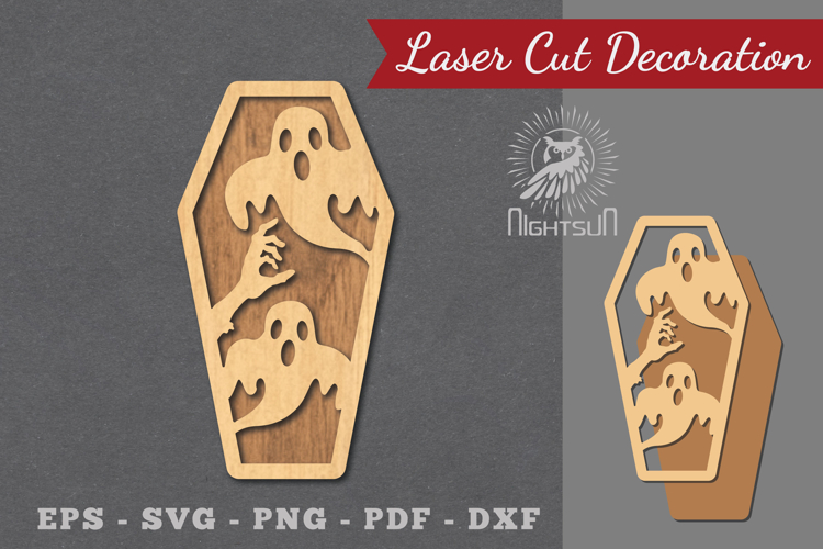 Halloween Coffin Laser Cut Decoration