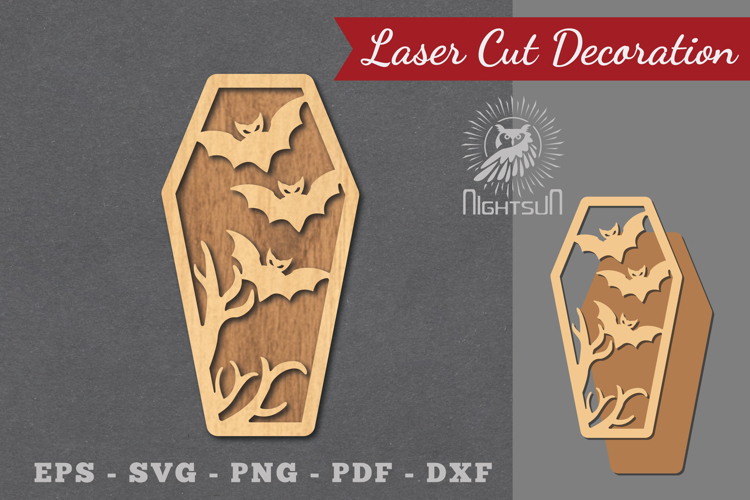 Halloween Coffin Laser Cut Decoration