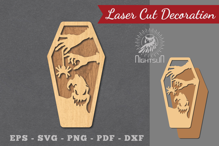 Halloween Coffin Laser Cut Decoration
