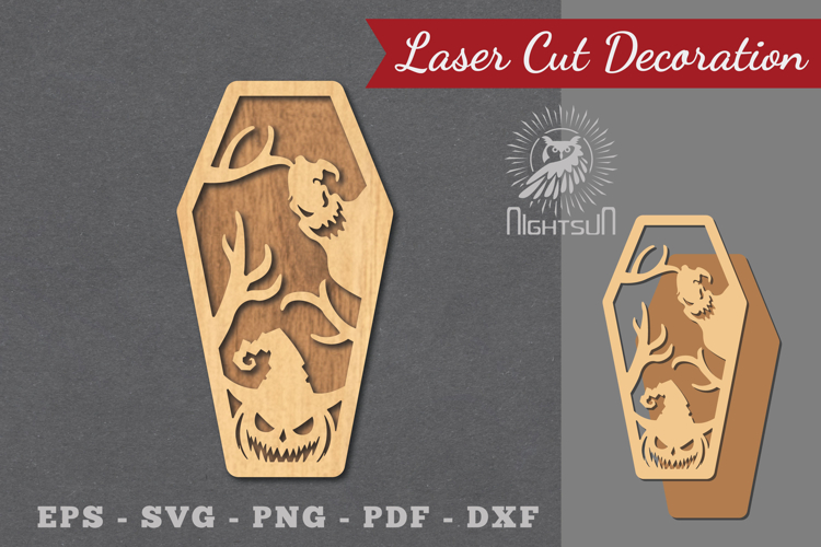 Halloween Coffin Laser Cut Decoration