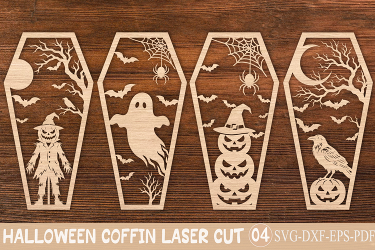 Halloween Coffin Laser Cut SVG Design