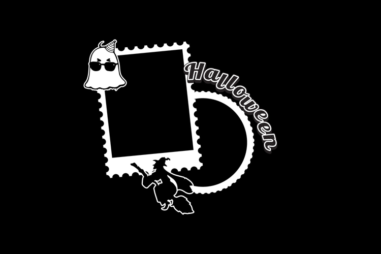 Halloween collage frame photo decoration design