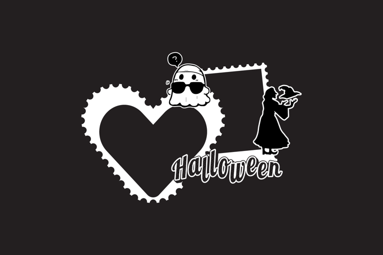 Halloween collage frame photo decoration vector