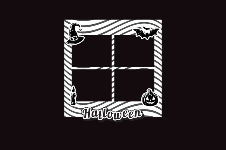 Halloween collage frame photos template graphic