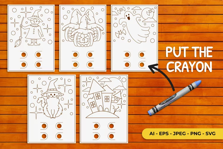 Halloween Coloring Card SVG