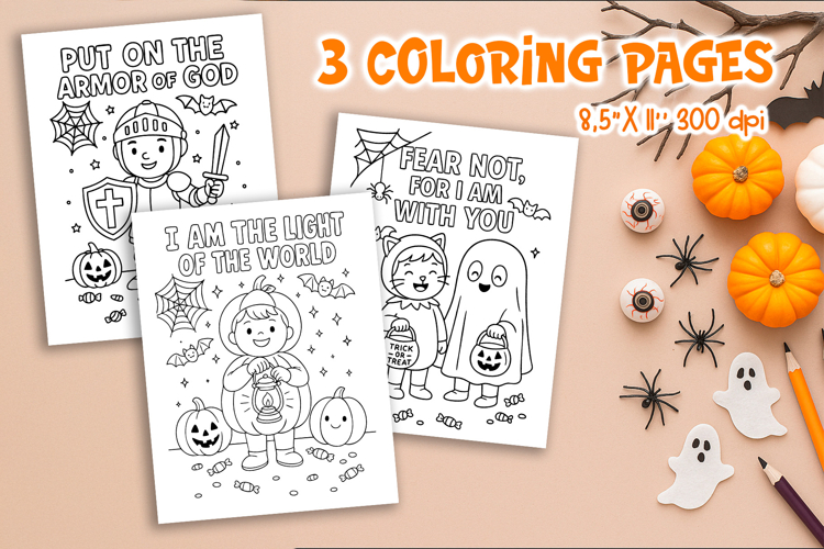 Christian Halloween Coloring Pages | Kids Bible Verses