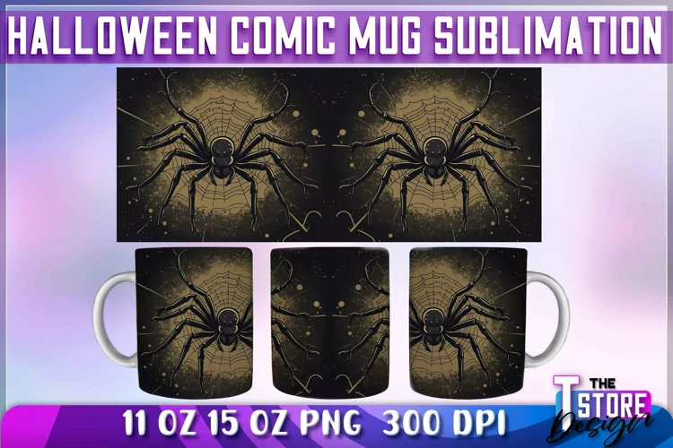 Halloween Comic Mug Sublimation | Comic 11 Oz 15 oz Wrap v.2