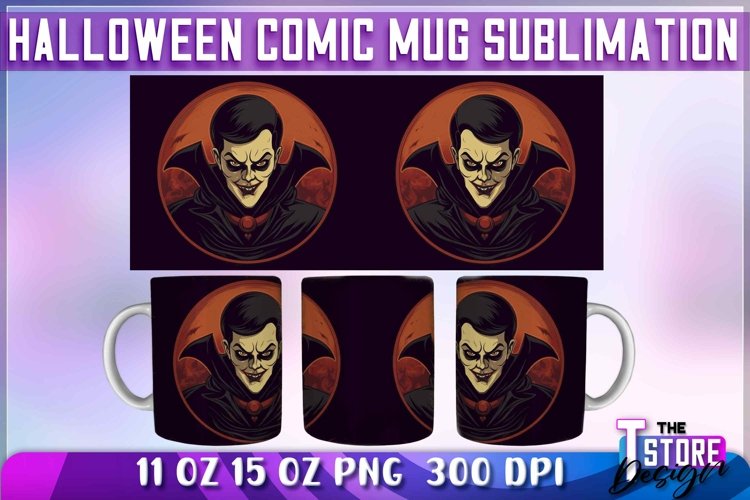 Halloween Comic Mug Sublimation | Comic 11 Oz 15 oz Wrap v.2 example image 1