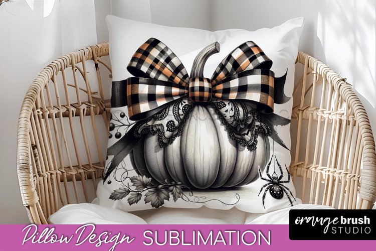 Halloween Coquette Bow Pillow Sublimation - Halloween Pillow
