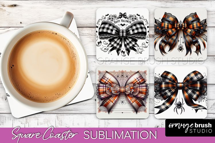 Halloween Coquette Bow Square Coaster Sublimation