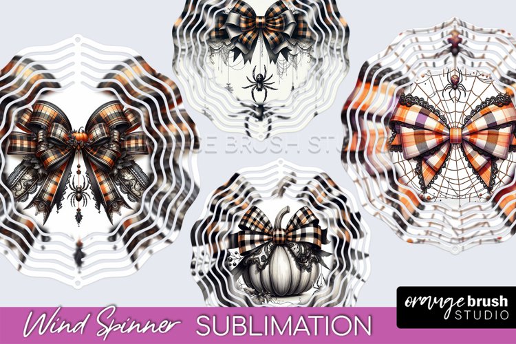 Halloween Coquette Bow Wind Spinner Sublimation