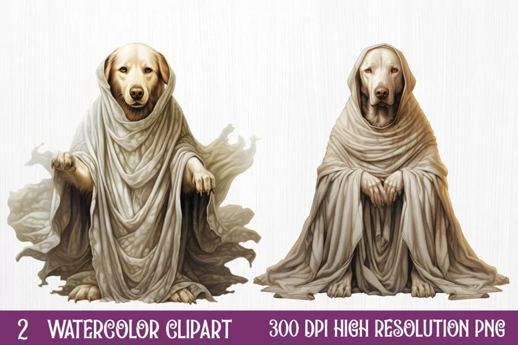Halloween Ghost Dog Clipart Sublimation, Halloween PNG