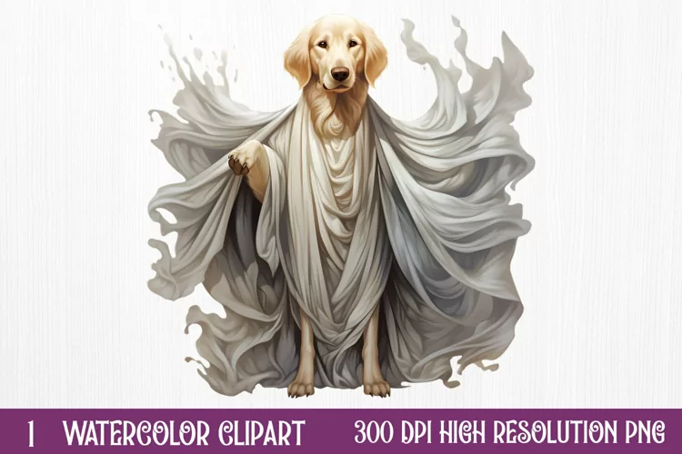 Halloween Ghost Dog Clipart Sublimation, Halloween PNG