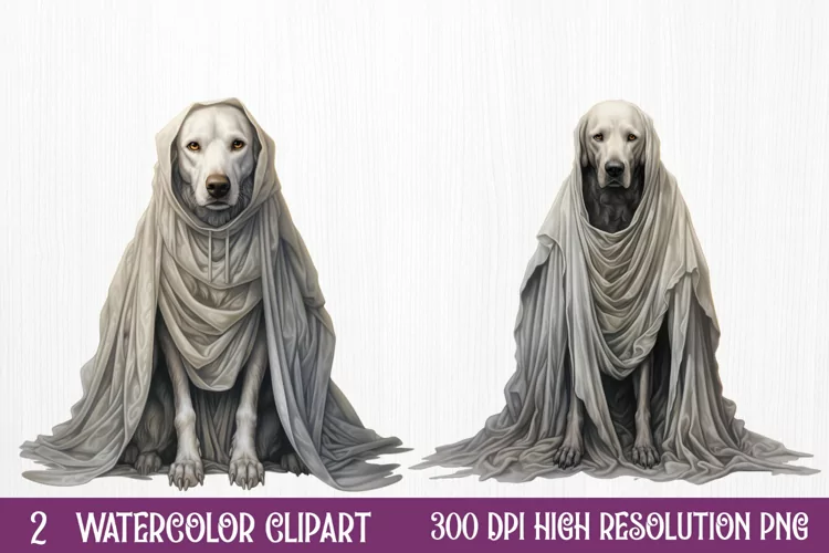 Halloween Ghost Dog Clipart Sublimation, Halloween PNG