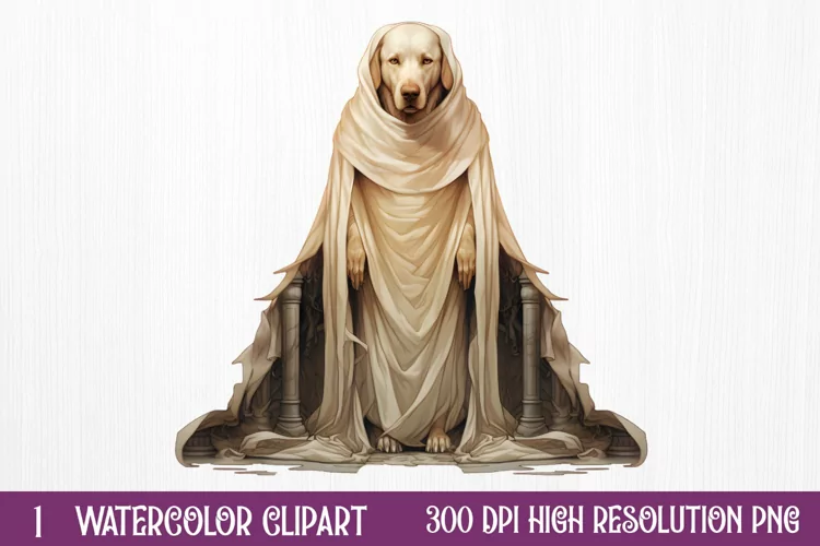 Halloween Ghost Dog Clipart Sublimation, Halloween PNG