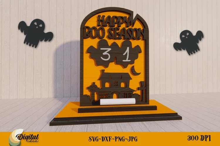 Halloween Countdown Laser Cut. Home decor SVG.