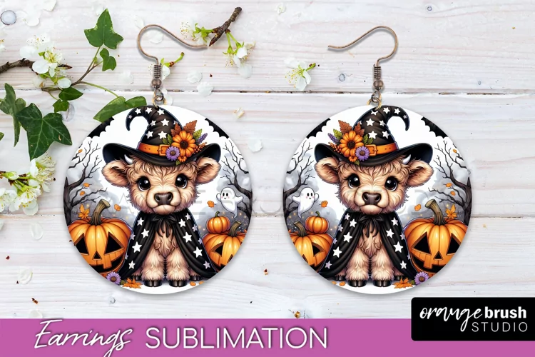 Halloween Cow Earrings - Cute Highland Cow Earring