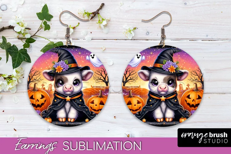Halloween Cow Earrings - Cute Highland Cow Earring