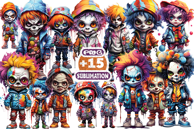 Halloween Creepy Boy Sublimation PNG | Spooky Horror Child
