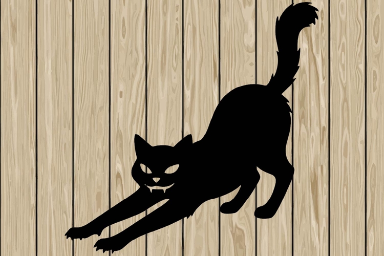 Halloween creepy cat stencil silhouette SVG