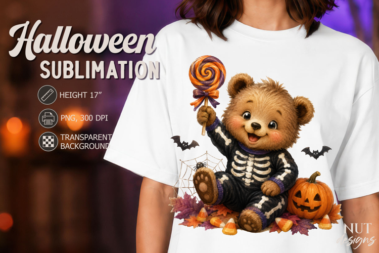 Skeleton Bear Halloween clipart Baby animals