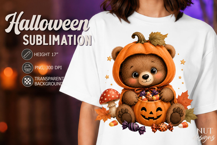 Pumpkin Bear Halloween clipart Cute Baby animals