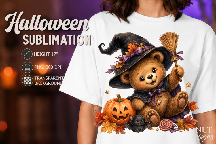 Witch Bear Halloween clipart Cute Baby animals