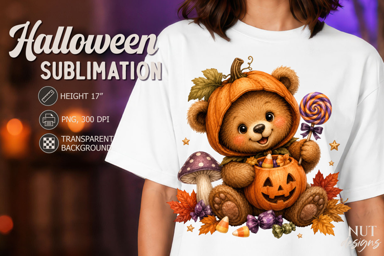 Pumpkin Bear Halloween clipart Cute Baby animals