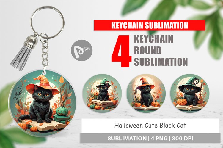 Keychain Cute Halloween Black Cat