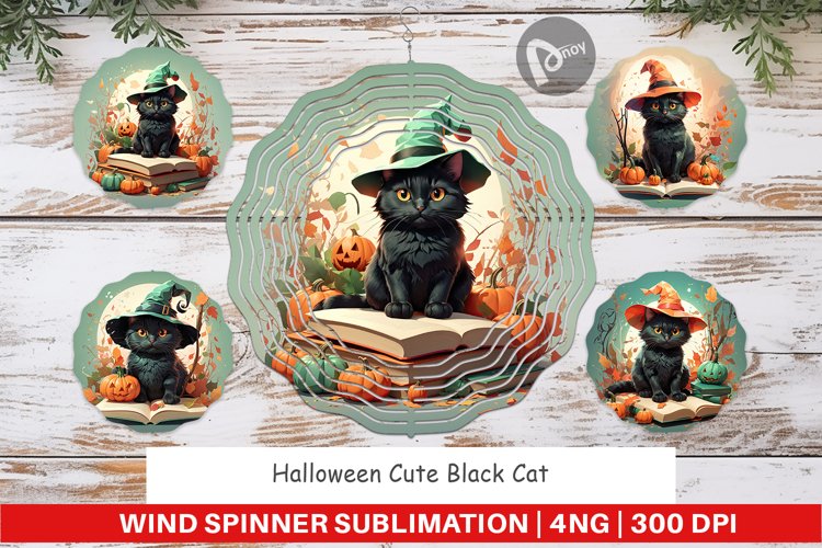 Wind Spinner Cute Halloween Black Cat