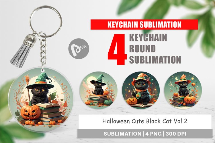Keychain Cute Halloween Black Cat
