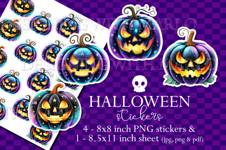 Halloween Stickers, Black Pumpkin Sticker, Planner Sticker 2