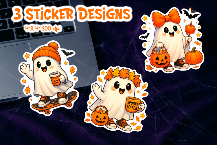 Cute Halloween Sticker Printable | Ghost Autumn Stickers