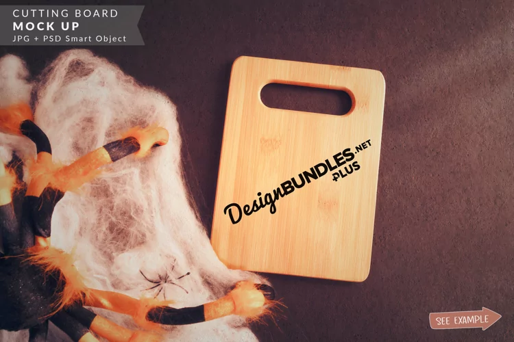 Cutting Board Halloween Mock up