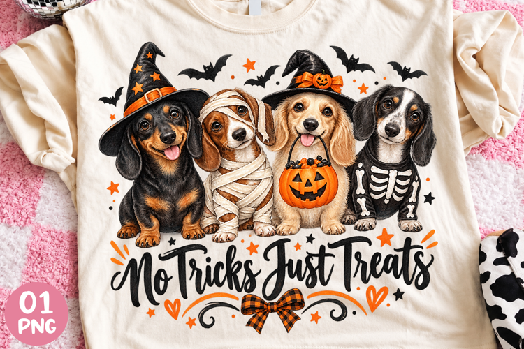 Halloween Dachshund Dog Tricks or Treats