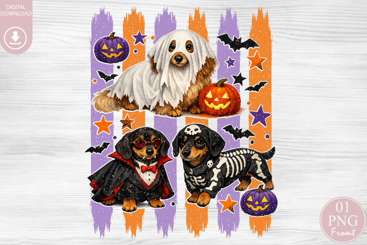 Halloween Dachshund Sublimation, Cute Dog Halloween PNG