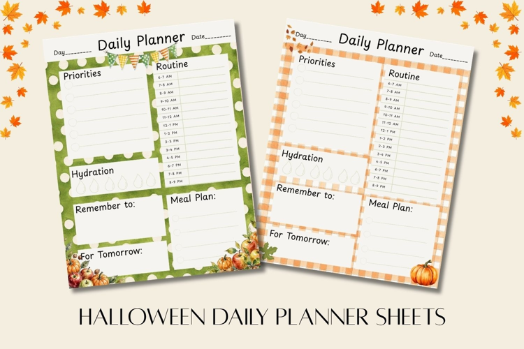 Halloween Daily Planner Pages, JPEG