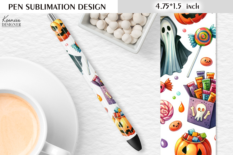Watercolor Funny Halloween Pattern|Pen Sublimation