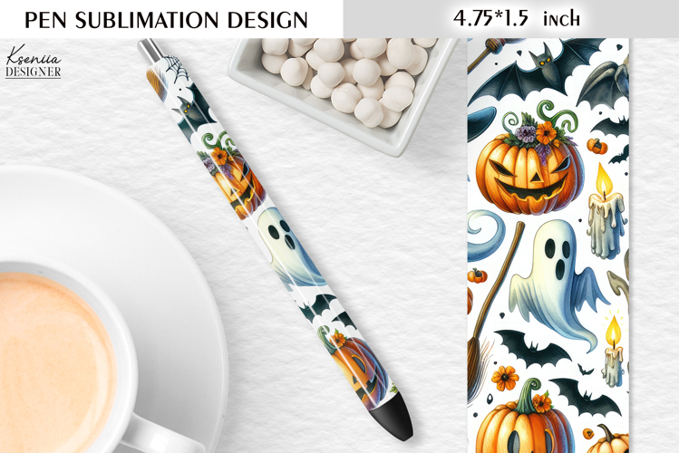 Watercolor Funny Halloween Pattern|Pen Sublimation