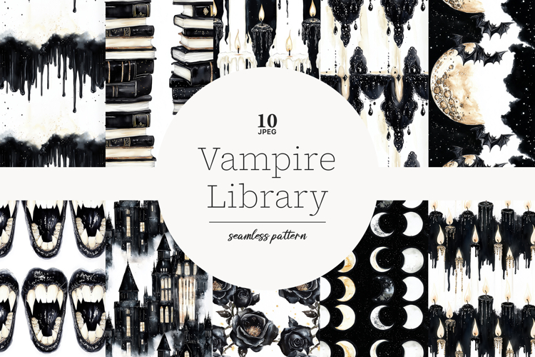 Halloween Digital Paper | Gothic Seamless Pattern Bundle