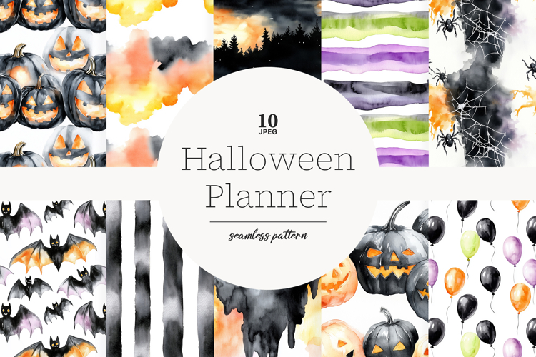 Halloween Digital Papers | Spooky Background Autumn Pattern