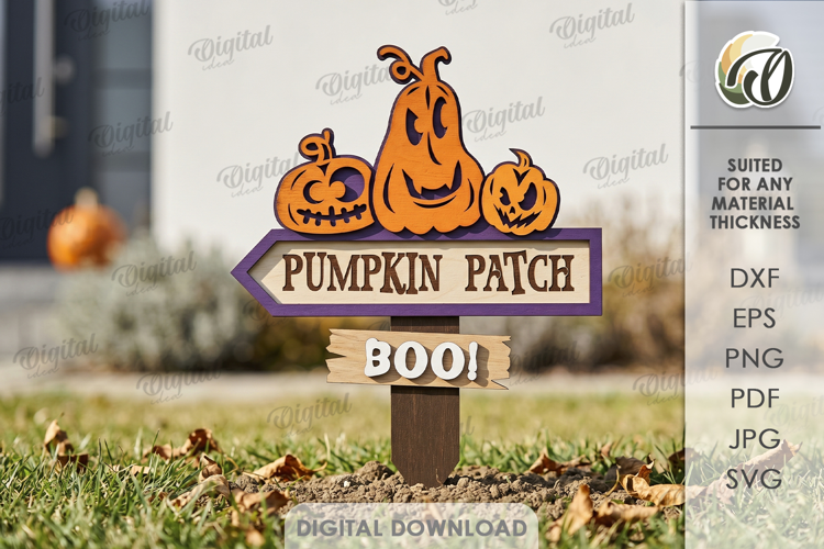 Halloween Directional Sign Laser Cut. Yard Stake SVG